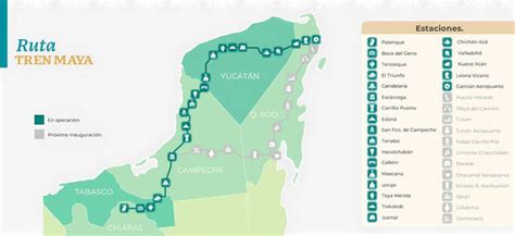 Carte du trajet du Tren Maya