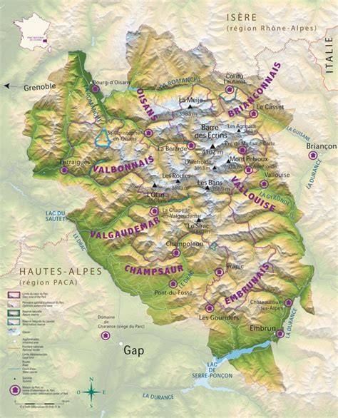 Carte du Champsaur et du parc des Écrins
