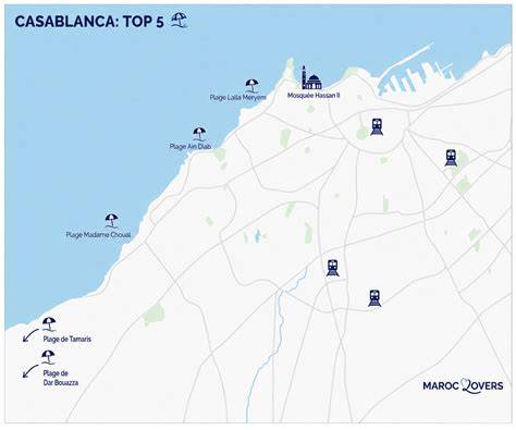 Carte Dar Bouazza Tamaris Casablanca plages