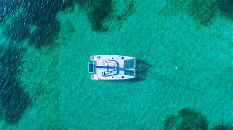 Catamaran devant les côtes de Guadeloupe