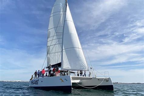 Catamaran naviguant sur la côte bretonne