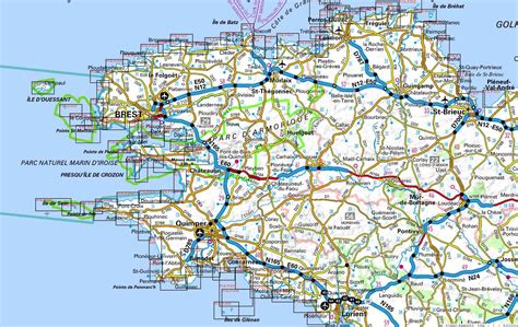 Carte des escales en Bretagne Sud