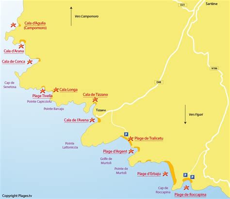 carte touristique de Sartène et Roccapina