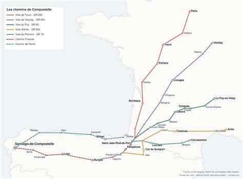 Carte des itinéraires vers Tours