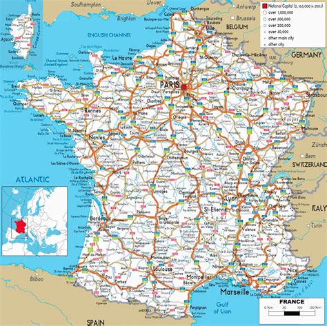 Carte routière régionale France IGN