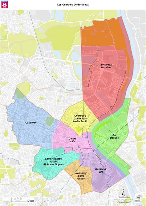 Carte des quartiers du Vieux Bordeaux