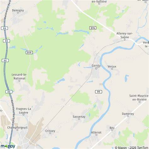 Carte touristique de Gergy et Chalon-sur-Saône