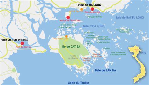 Carte des baies Ha Long Lan Ha Tu Long