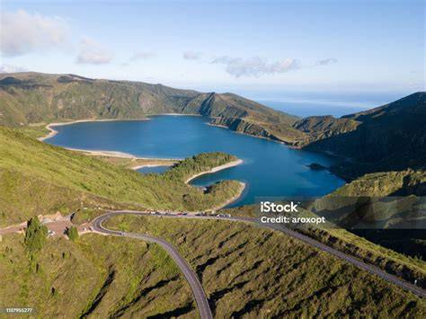 Vue aérienne de Fogo volcanique