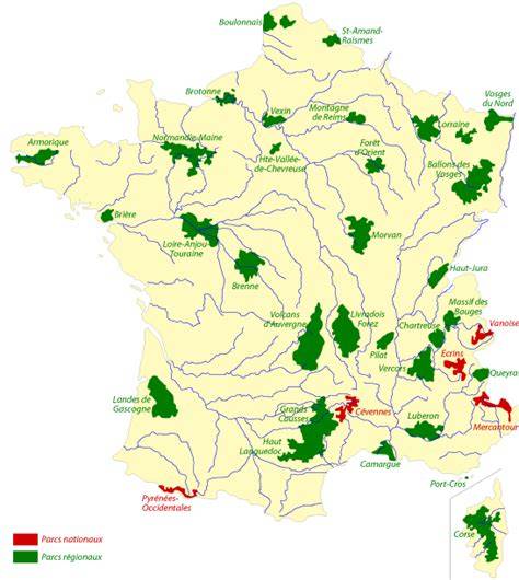 carte d’un parc national protégé