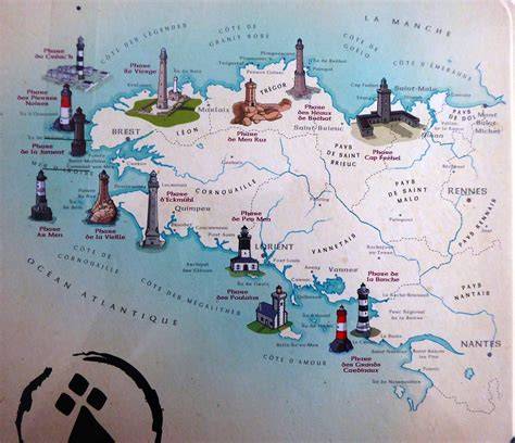 Carte des phares emblématiques de Bretagne