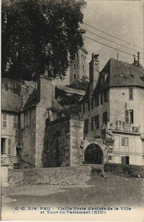 Vieille carte historique de Pau