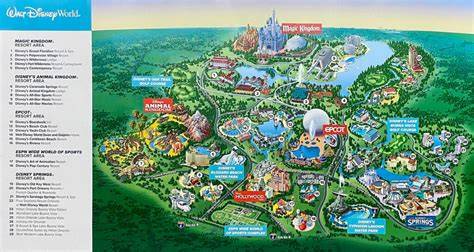 Carte des parcs Walt Disney World