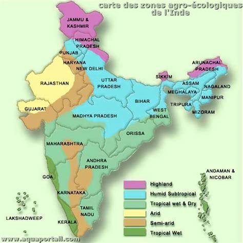 Carte des zones de risque en Inde