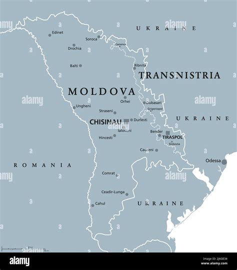 Carte de la République de Moldova et principales villes