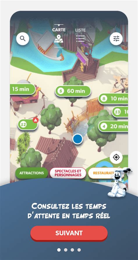 Application mobile Parc Astérix attractions