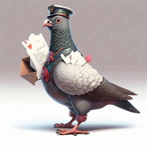 pigeon voyageur distribuant lettres en forêt