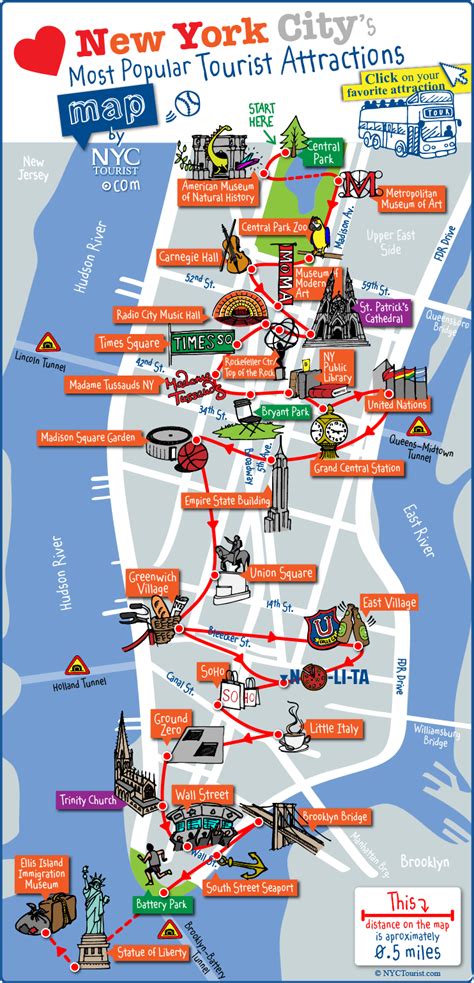 Carte touristique de Manhattan et ses attractions