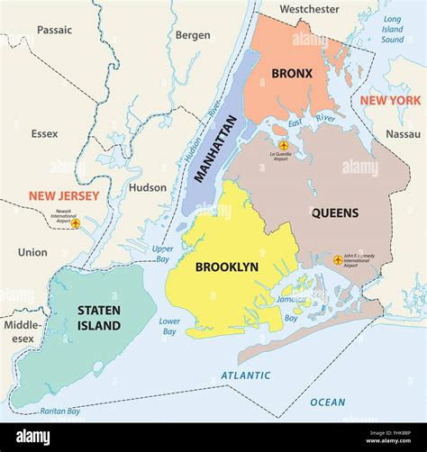 Carte des cinq boroughs de New York
