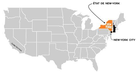 Carte de l’État de New York aux États-Unis