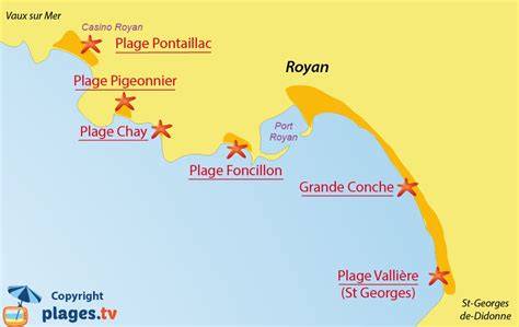 Carte du camping Le Royan et des plages