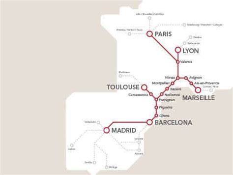 Itinéraire TGV Paris Montpellier Barcelone