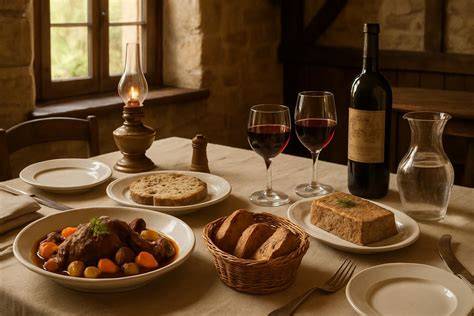 repas de groupe dans une auberge traditionnelle