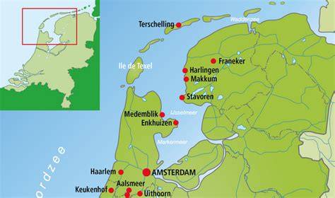 Carte du parc national de la mer des Wadden