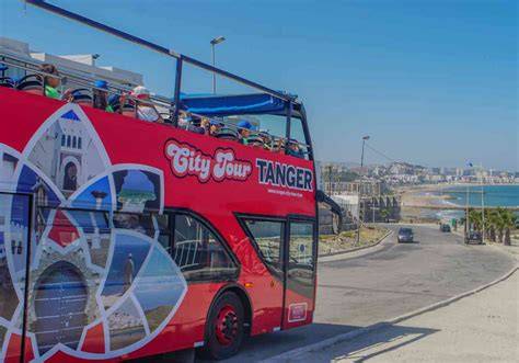 Tanger vue panoramique depuis bus touristique