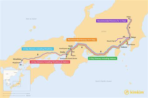 Plans touristiques de Tokyo Kyoto Osaka