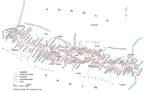 carte traversée des Pyrénées HRP