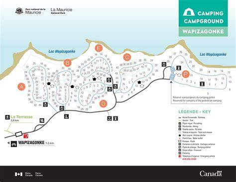 Carte des campings du parc national