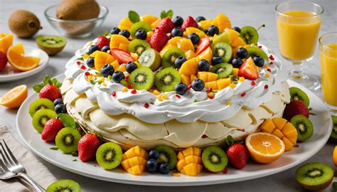 Pavlova géante aux fruits frais
