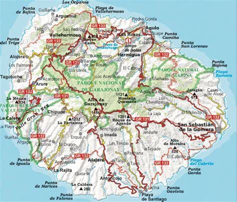 Carte randonnée Tenerife La Gomera